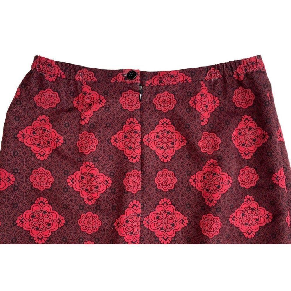 Notation Red Black Straight Skirt‎ Paisley  Walking Slit Small - Picture 7 of 7